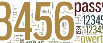 Popular passwords. TOP 30 